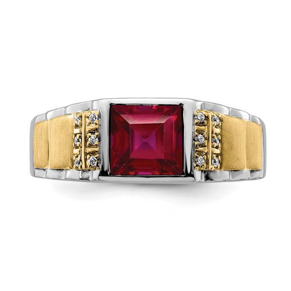 Mens Gentlemen’s Classics™ 14kt. Two Tone Ruby & Diamond Ring