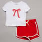 Girls (7-16) No Comment Short Sleeve Bow Tee w/ Dolphin Shorts - image 2