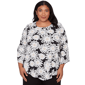 Plus Size Alfred Dunner Classics 3/4 Sleeve Daisy Floral Blouse - image 1