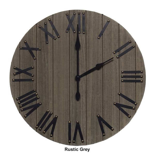 Elegant Designs Handsome 21" Farmhouse Wood Wall Clock