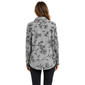 Womens Zac & Rachel Long Sleeve 1/2 Button Up Floral Grey Blouse - image 2