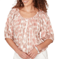 Womens Skye’s the Limit Blooming Pastels Elbow Sleeve Blouse - image 5
