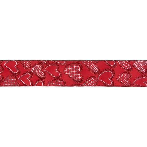 Northlight Seasonal 30ft. Dotted Hearts Craft Ribbon
