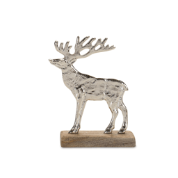 Melrose Metal Deer Silhouette with Wood Base - Set of 2