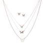 Ashley Silver-Tone Layered Butterfly Pendant & Stud Earring Set - image 1