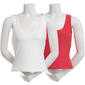 Juniors Pink Rose 2pk. Jersey Double Lined Scoop Neck Tanks - image 1