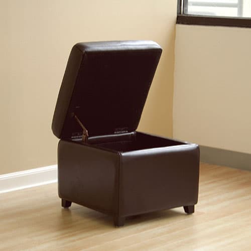 Baxton Studio Leather Storage Cube Ottoman