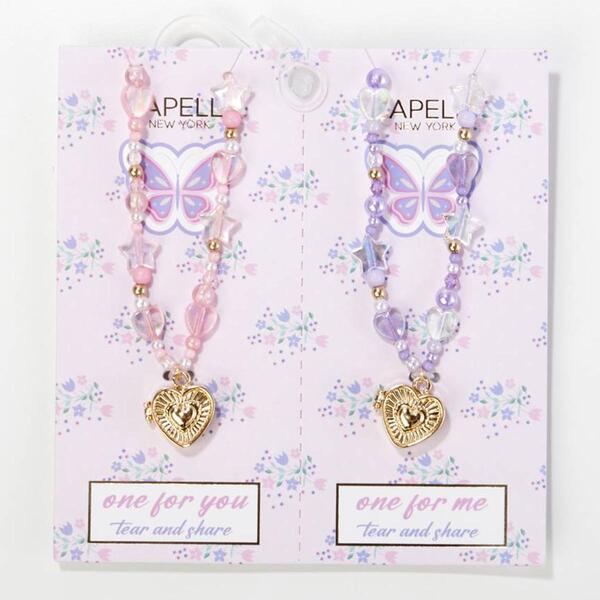 Girls Capelli&#40;R&#41; New York 2pc. BFF Beaded Necklace w/ Locket - image 