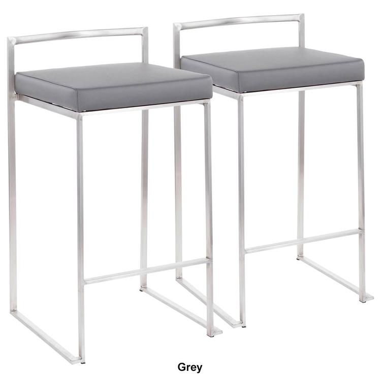 LumiSource Fuji Contemporary Stackable Counter Stools - Set of 2