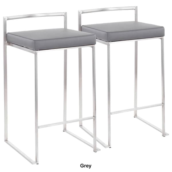 LumiSource Fuji Contemporary Stackable Counter Stools - Set of 2
