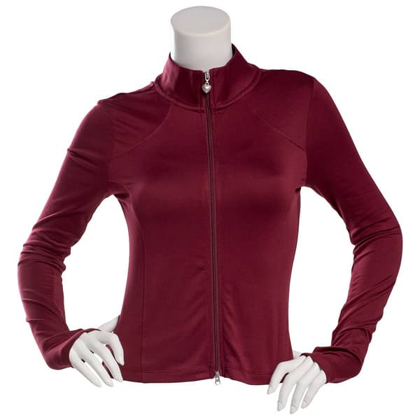 Juniors No Comment 2 Way Zip Thumb Hole Fleece Jacket - image 