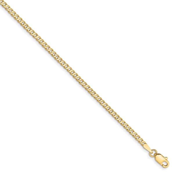 Mens Gold Classics&#40;tm&#41; 2.2mm. 14k Gold Beveled Curb Chain Bracelet