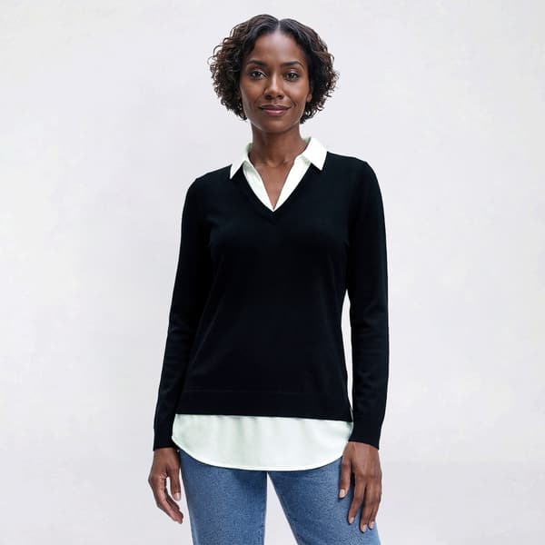 Womens Adrianna Papell 3/4 Sleeve Two In One Blouse - image 