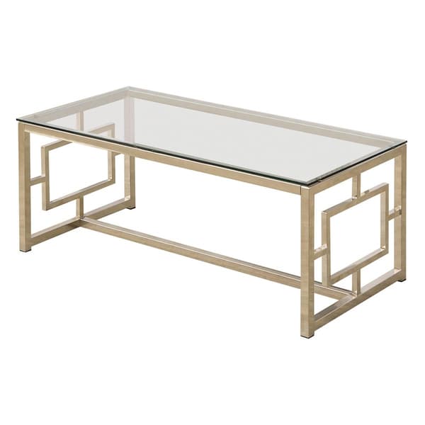 Coaster Rectangle Glass Top Coffee Table - Nickel - image 