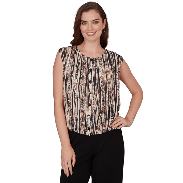 Womens Skyes the Limit Terra Tropic Snake Print Blouse - image 