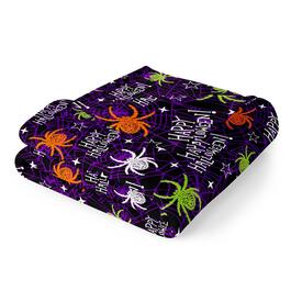 Spirit Linen Home&#40;tm&#41; Velvet Halloween Spiders Throw Blanket