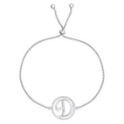 Accents by Gianni Argento Diamond Plated Initial D Adj. Bracelet