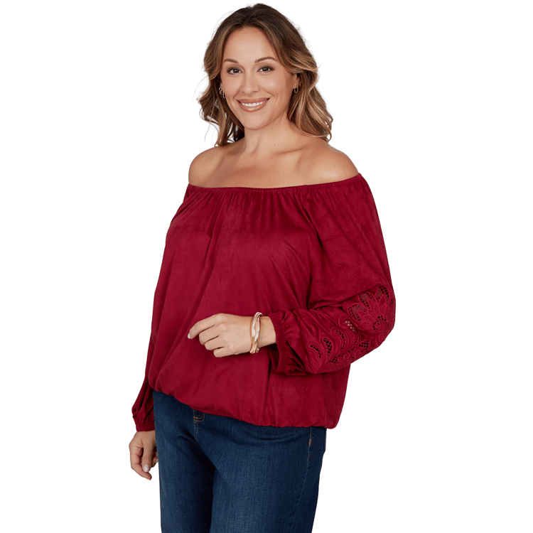Plus Size Ruby Rd. English Countryside Floral Cutout Blouse