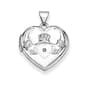 Gold Classics&#40;tm&#41; 14kt. White Gold Diamond Heart Claddagh Locket - image 1