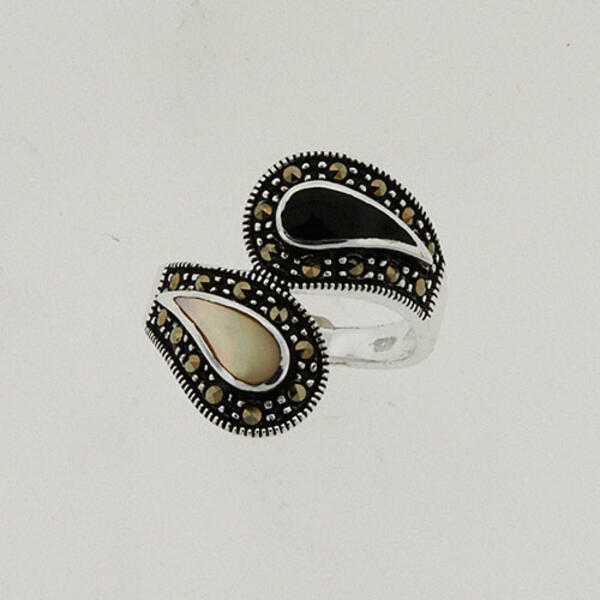 Marsala Onyx & Mother of Pearl Ring - image 
