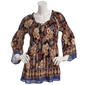 Petite Floral & Ivy 3/4 Sleeve Floral Paisley Pleater Blouse - image 1