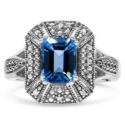 Haus of Brilliance Sterling Silver Blue Topaz Ring