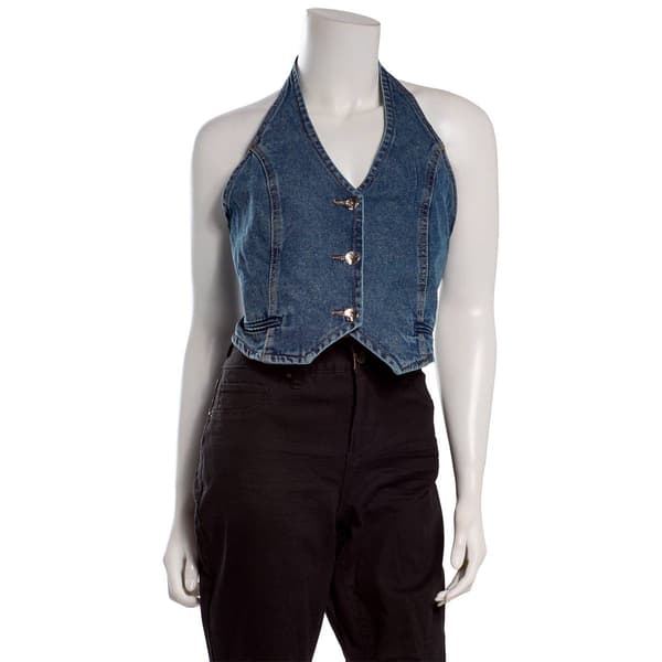 Juniors Indigo Rein Halter Vest Top