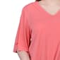 Petite NY Collection Elbow Sleeve Solid Tie Front Blouse - image 4