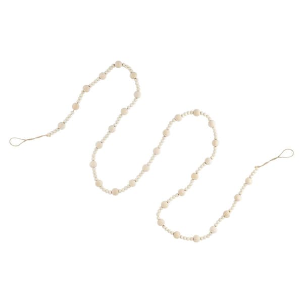 Northlight Seasonal 6ft. Cream Wooden Beads Christmas Garland