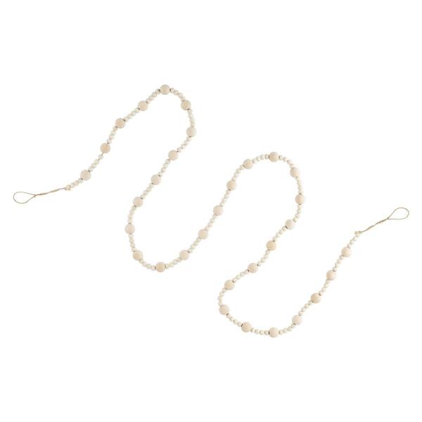 Northlight Seasonal 6ft. Cream Wooden Beads Christmas Garland - image 