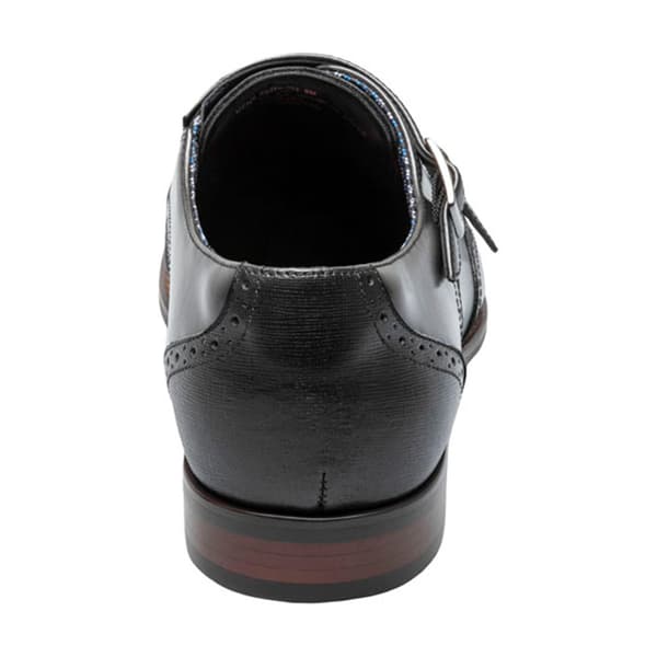 Mens Stacy Adams Karson Wingtip Double Monk Strap Shoes - Black