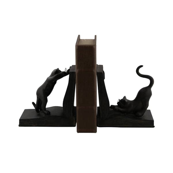 9th & Pike&#174; Rustic Book and Cat Bookend Pair