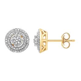 Diamond Classics&#40;tm&#41; Gold Plated Diamond Stud Earrings