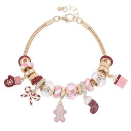 Gold Snake Chain Bracelet with Holiday Inspired Charms