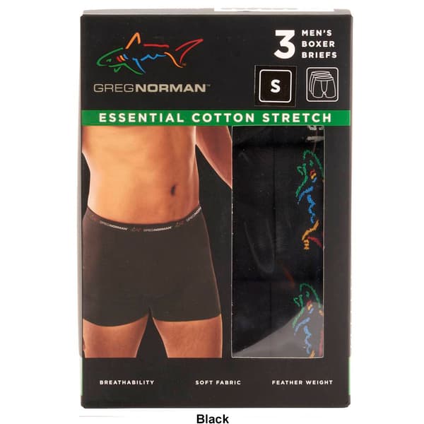 Mens Greg Norman 3pk. Cotton Boxer Briefs