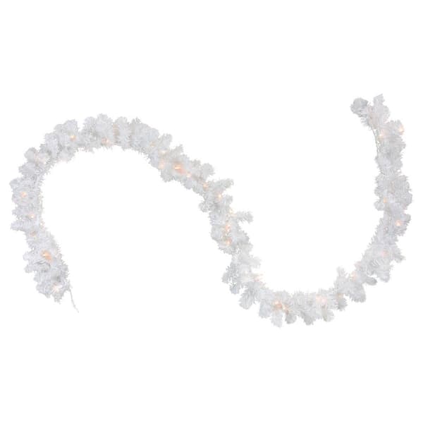 Northlight 9ft. Pre-Lit Artificial Snow White Christmas Garland - image 