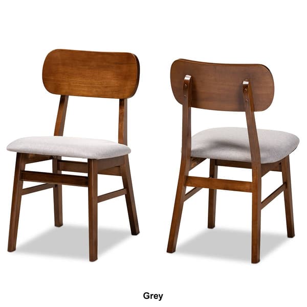Baxton Studio Euclid Walnut Brown Wood 2pc. Dining Chair Set