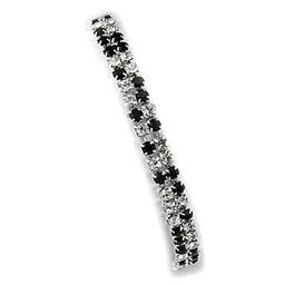 Rosa Rhinestones 2-Row Jet Stretch Bracelet