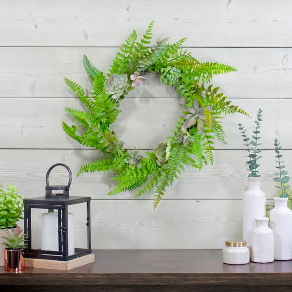 Northlight Seasonal Artificial Succulents &amp; Foliage Spring Wreath