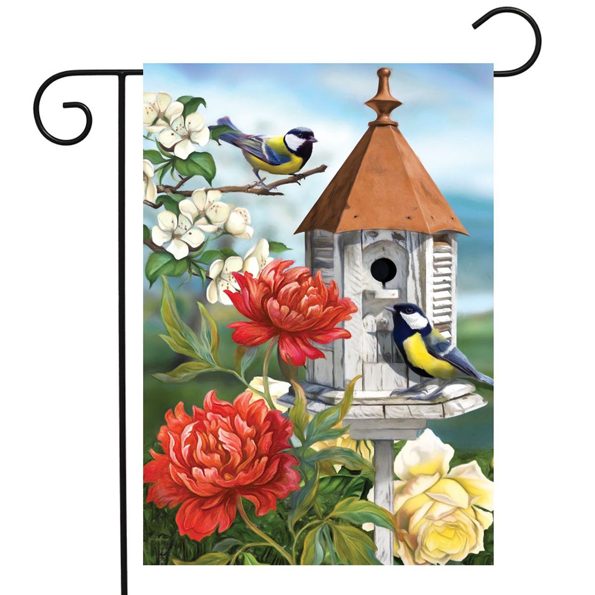 Home Sweet Home Birdhouse Garden Flag