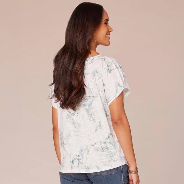 Womens Democracy Short Sleeve Marble Twist Hem Tee