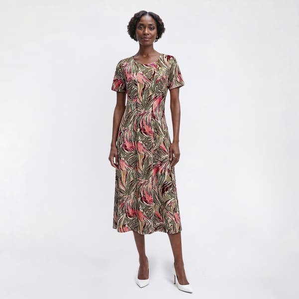 Womens Cocomo Short Sleeve Abstract Gomez Panel Shift Dress