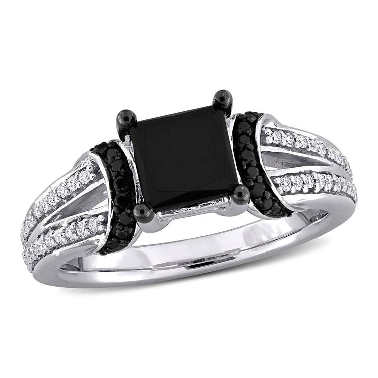 Sophia B 2 1/4ctw. Black & White Princess Diamond Ring