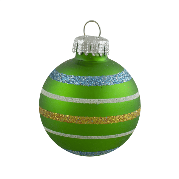 Northlight 10ct. Green & Blue Striped Glass Christmas Ornaments