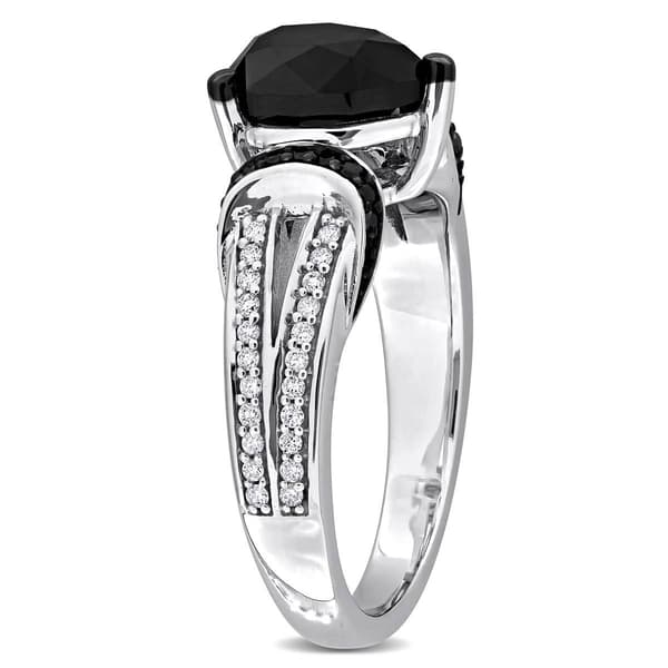 Sophia B White Gold 2 2/5ctw. Black & White Pear Diamond Ring