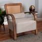 Baxton Studio Sage Modern Japandi Arm Chair with Woven Rattan - image 9