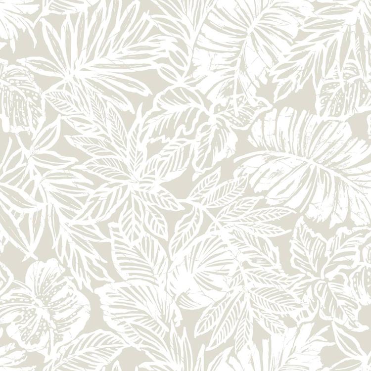 RoomMates® Beige Batik Tropical Leaf Peel & Stick Wallpaper