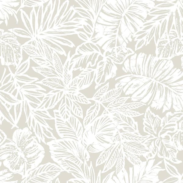 RoomMates® Beige Batik Tropical Leaf Peel & Stick Wallpaper