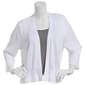 Womens 89th & Madison 3/4 Sleeve Solid Ribbed Peplum Hem Shrug - image 1