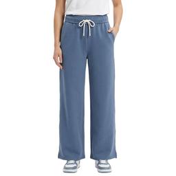 Juniors Derek Heart Fold Over Waist Wide Leg Fleece Sweatpants